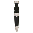 Thistle Plain Top Sgian Dubh featuring a black simulated handle, stainless steel blade, and full cast pewter mounts. Ideal for collectors and enthusiasts of Scottish culture.