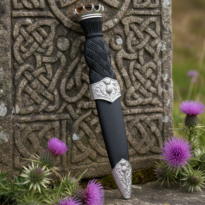 Stone Top Sgian Dubh - Art Pewter