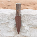 Black Palm Arisaig Sgian Dubh with Pewter Cap featuring a polished pewter cap, hand-carved black palm wood handle, and comes with a stainless steel blade and leather sheath.