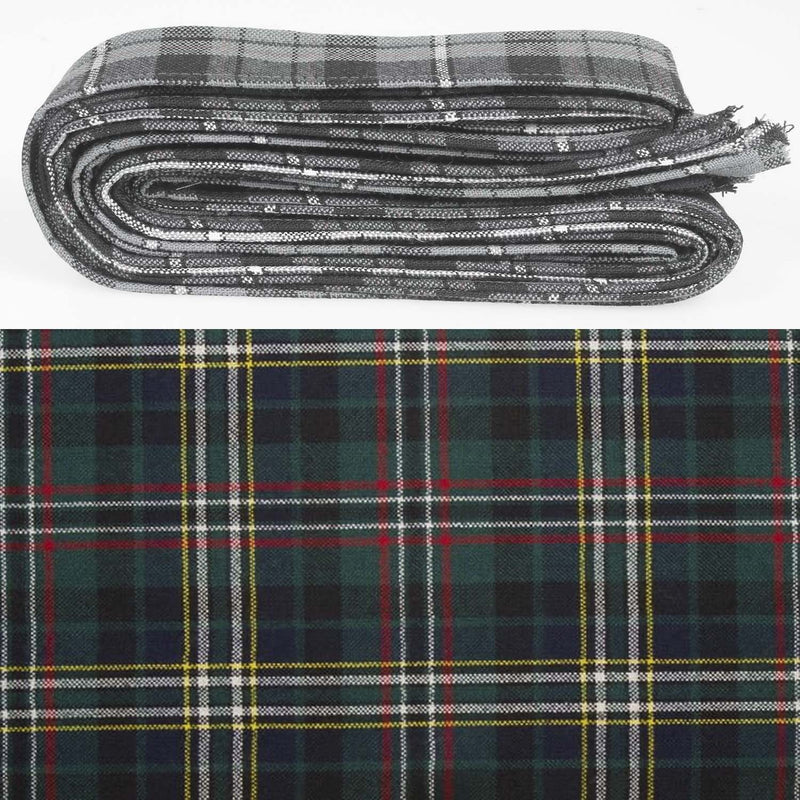Wool Strip Ribbon in Scott Green Modern Tartan - 5 Strips, Choose Your Width