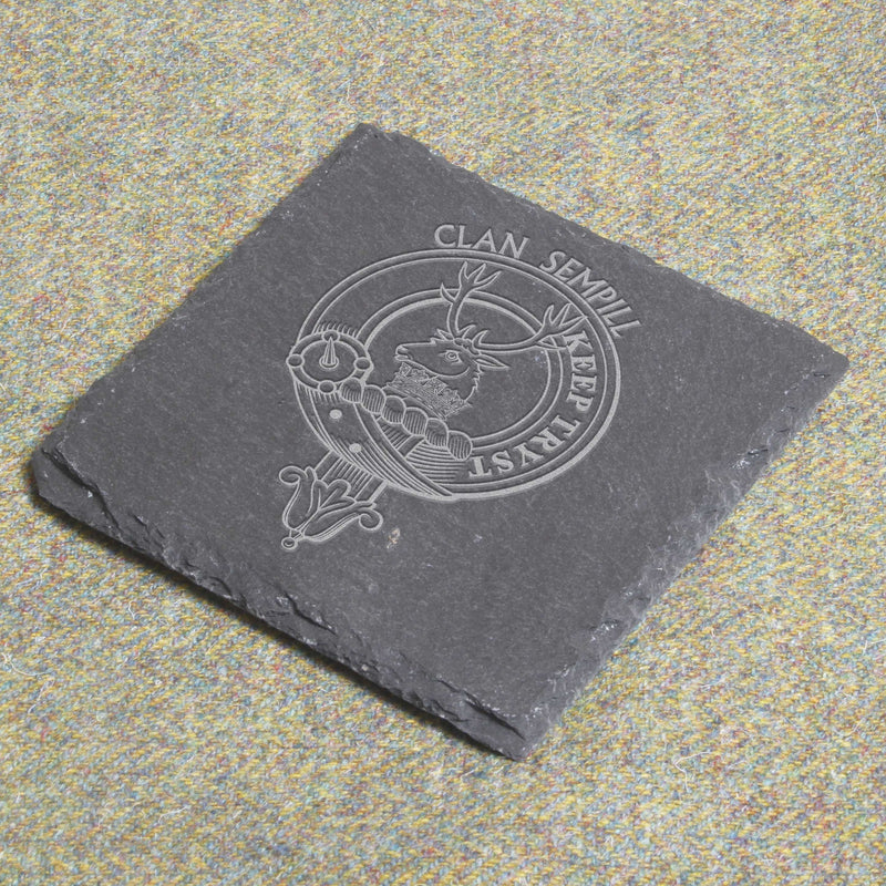 Sempill Clan Crest Slate Coaster