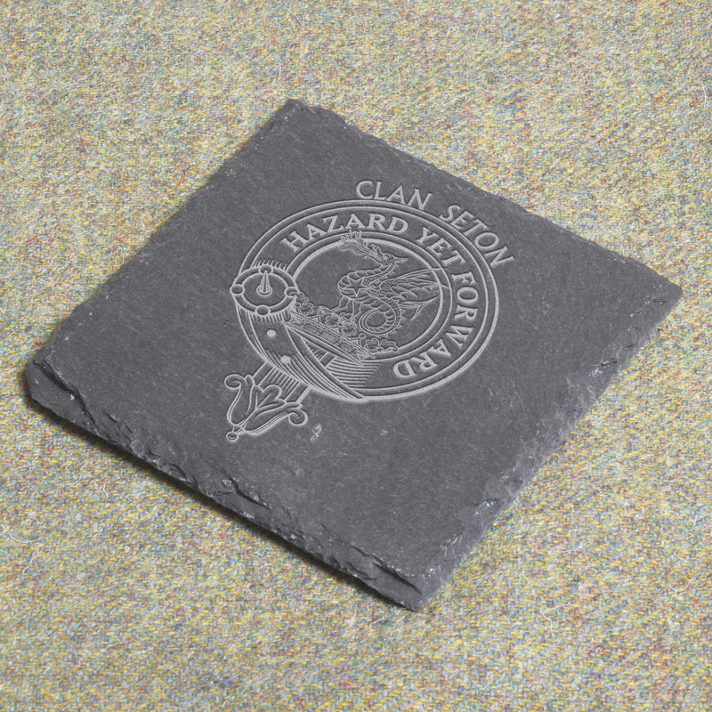 Seton Clan Crest Slate Coaster