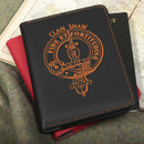 Shaw Clan Crest Leather Passport Cover