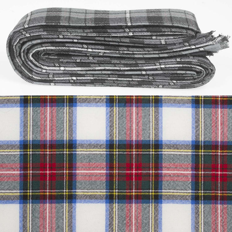 Wool Strip Ribbon in Stewart Dress Modern Tartan - 5 Strips, Choose Your Width