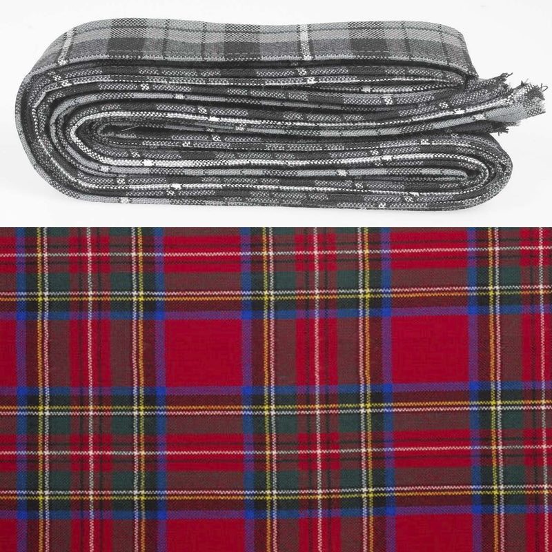 Wool Strip Ribbon in Stewart Royal Modern Tartan - 5 Strips, Choose Your Width