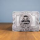 Clan Crest Belt Buckle - Celtic Border