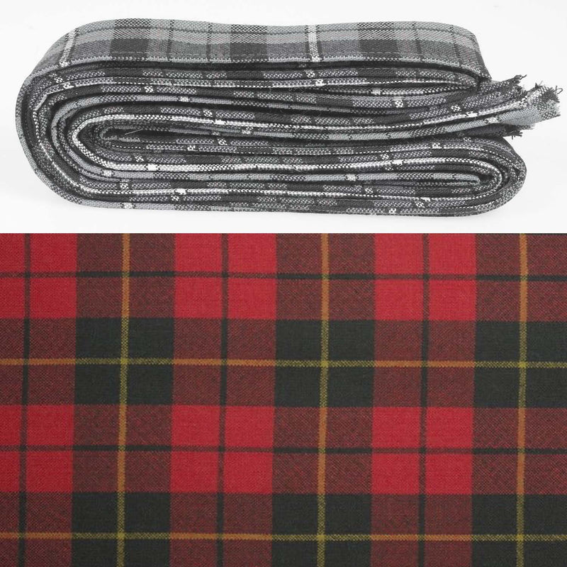 Wool Strip Ribbon in Wallace Weathered Tartan - 5 Strips, Choose Your Width
