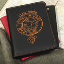 Wood Clan Crest Leather Passport Cover