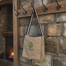 Canvas Messenger Bag with Embroidered Crest