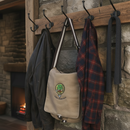 Canvas Messenger Bag with Embroidered Crest