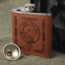 Brisbane Clan Crest PU Leather Covered Hip Flask