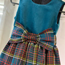 Girls Tartan and Velvet Dress (age 2 - 10) - Any Tartan