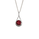 Heathergems Baron Short Pendant featuring a unique raindrop design, handcrafted in Scotland with a beautiful silver plated chain.