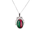 Heathergems Celtic Oval Silver Pendant, handcrafted in Scotland with 925 sterling silver and unique heathergem, celebrating Scotland's heritage.