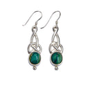 Heathergems Celtic Silver Earrings featuring handmade design with colorful heather in a Celtic knot, perfect for formal or casual wear