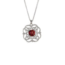 Heathergems Circle Celtic Pendant featuring a unique Scottish design, handcrafted in Scotland, silver-plated, and measuring 35 x 34 mm.