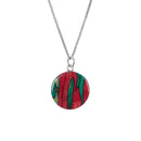 Heathergems Circle Pendant featuring a handmade design crafted from unique heather, 16mm in diameter, set on an 18" sterling silver chain.