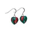 Heathergems Heart Drop Earrings showcasing unique handcrafted design with colorful heather gems, handcrafted in Scotland, perfect as a personal gift.