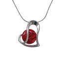 Heathergems Heart Pendant featuring a unique handmade silver plated design made from compressed heather, perfect as a personal gift from Scotland.
