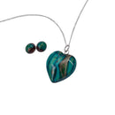 Heathergems Heart Set featuring a handcrafted heart pendant and sterling silver stud earrings, beautifully designed with unique heather gem embellishments, perfect for gifting.