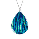 Heathergems Large Teardrop Pendant featuring a unique handcrafted design, set on a 20" sterling silver chain, beautifully showcasing Scottish heritage.