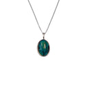 Heathergems Oval Silver Pendant showcasing unique Scottish gem craftsmanship in 925 sterling silver with a simple chain