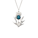 Heathergems Silver Thistle Pendant crafted from hand harvested heather, showcasing the iconic Scottish thistle design with vibrant colors, perfect for unique gifting.