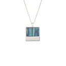 Heathergems Skye Square Pendant featuring a unique heathergem set in handcrafted sterling silver, handmade in Scotland. Perfect gift for loved ones.