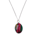 Heathergems Small Oval Pendant featuring a stunning handmade silver design with a unique oval heather gem.
