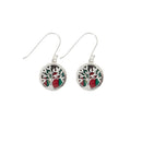 Heathergems Tree of Life Silver Earrings showcasing unique Scottish craftsmanship with vibrant colors and intricate design, perfect for personal gifting.