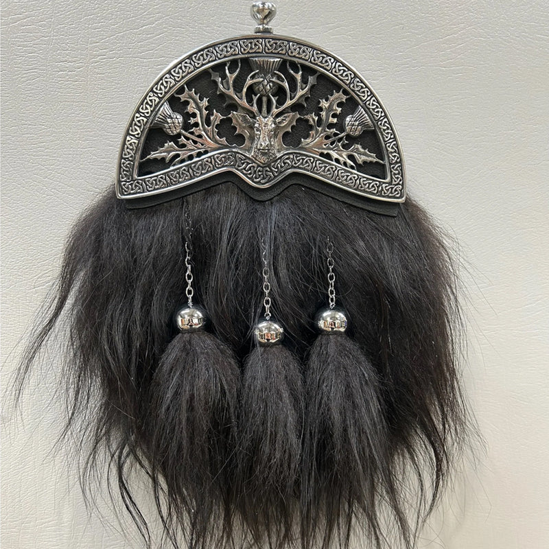 Dress Sporran - Highland Cow with Stag Cantle