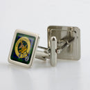 Keith Clan Crest Cufflinks showcasing a metallic finish, perfect for displaying Scottish heritage and elegance