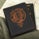 Kinnaird Clan Crest Leather Passport Cover
