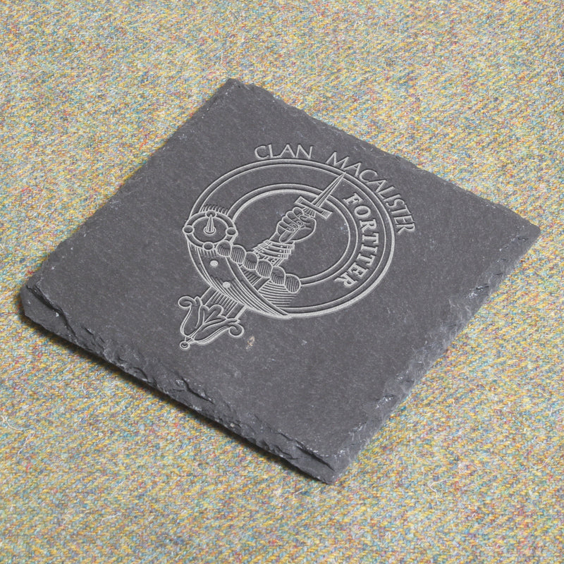 MacAlister Clan Crest Slate Coaster