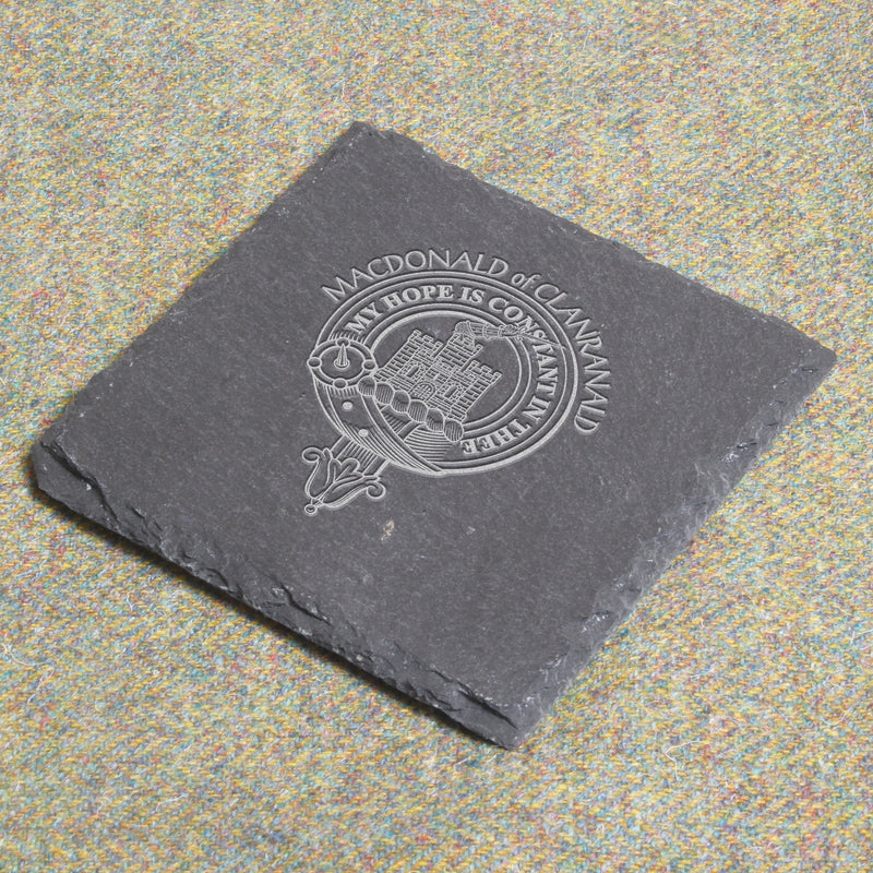 MacDonald of Clanranald Clan Crest Slate Coaster