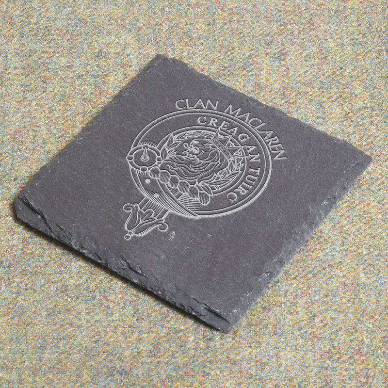 MacLaren Clan Crest Slate Coaster