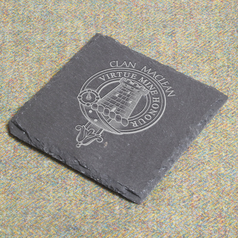MacLean Clan Crest Slate Coaster