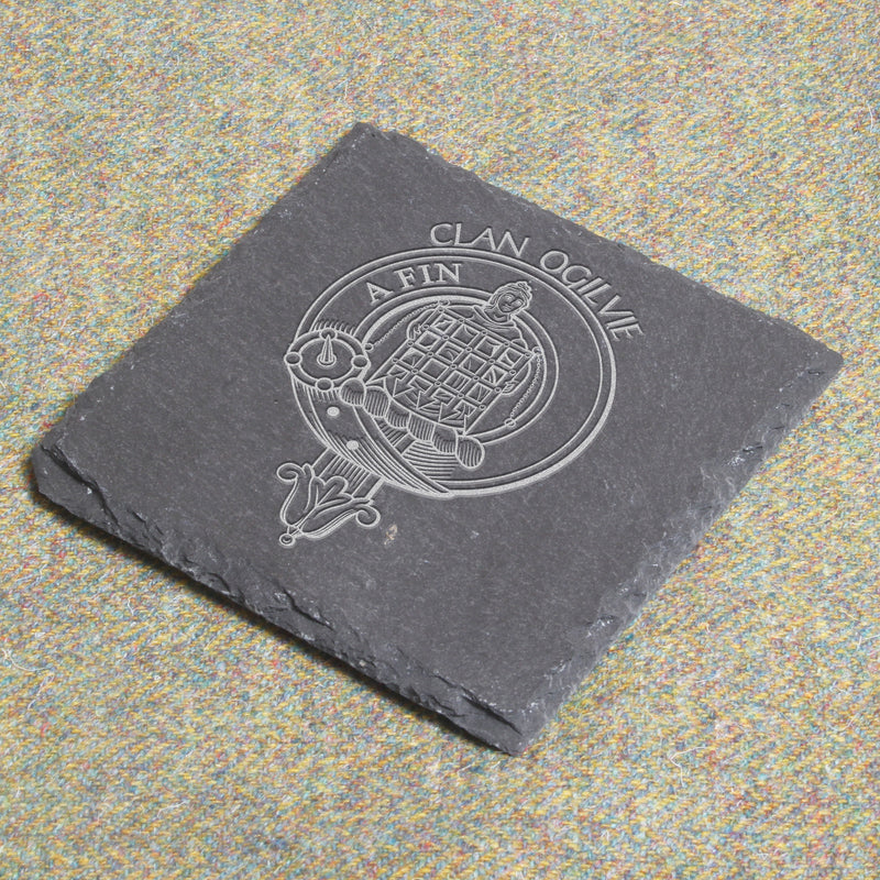 Ogilvie Clan Crest Slate Coaster