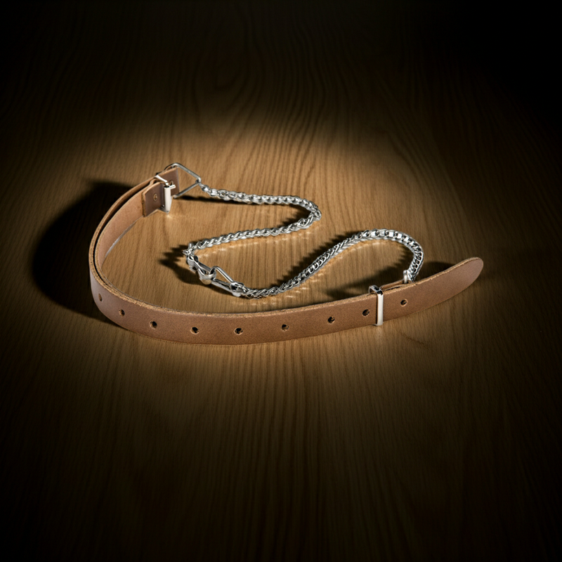 Norwood Brown Leather Chain Strap