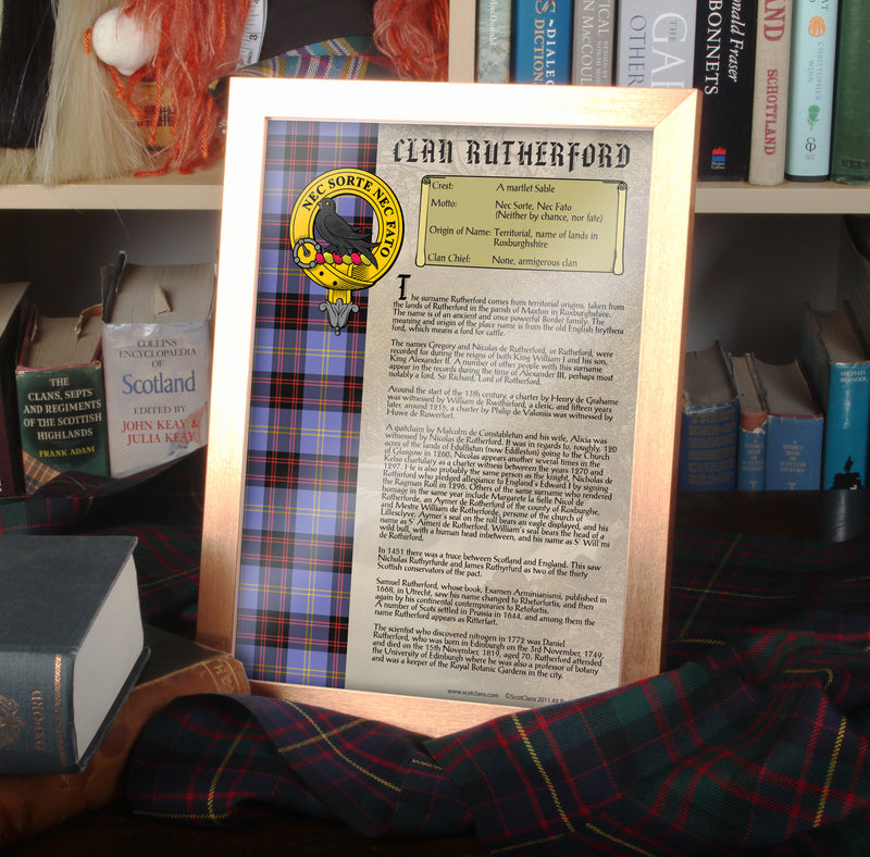 Clan Rutherford Castle Rutherford Clan History Print