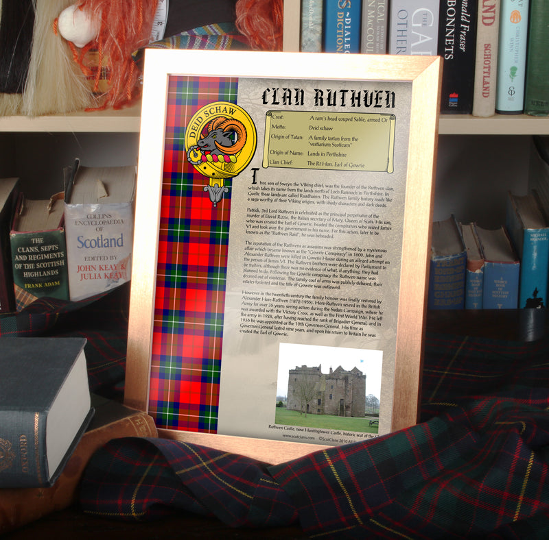 Ruthven Clan History Print - Choose Framed or Unframed