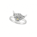 Sterling Silver Hamish Highland Cow Ring featuring a detailed Highland cow face design, made from 925 Sterling Silver, ideal for cow lovers and jewelry enthusiasts.