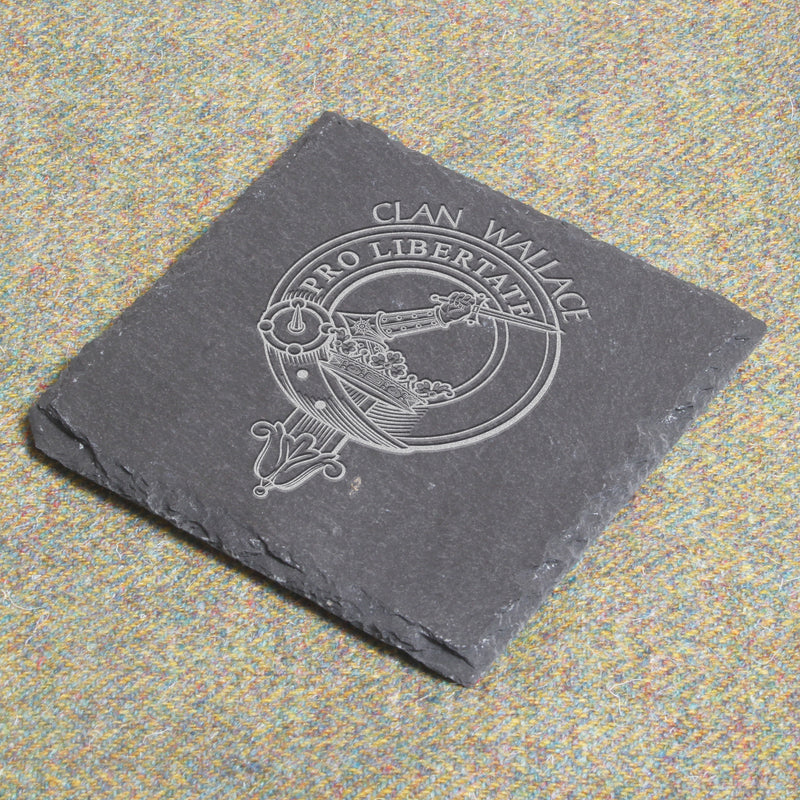 Wallace Clan Crest Slate Coaster