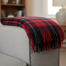 Wallace Red Modern Tartan Throw Rug