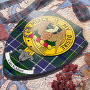 Wishart Clan Crest Printed Wall Plaque - Custom Made showcasing vibrant details of the clan crest and tartan, perfect for celebrating Scottish heritage.