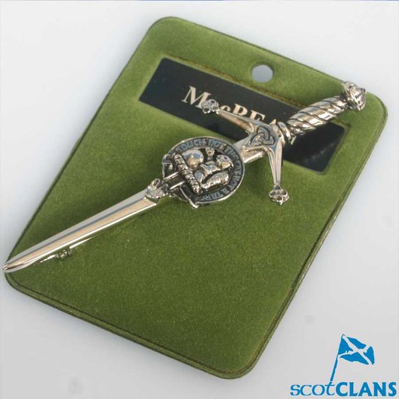 Clan Crest Pewter Kilt Pin with MacBean Crest