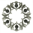 Antique Scottish Thistle Plaid Brooch - Small Stones