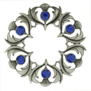 Antique Scottish Thistle Plaid Brooch - Small Stones