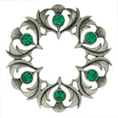 Antique Scottish Thistle Plaid Brooch - Small Stones