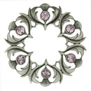 Antique Scottish Thistle Plaid Brooch - Small Stones